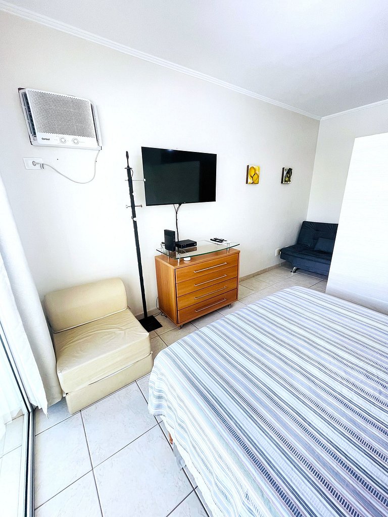 Aconchegante Studio Frente ao Mar – Praia do Tombo, Guarujá